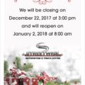 2017 HOLIDAY HOURS